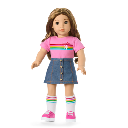Truly Me™ 18-inch Doll #118 with curly caramel hair