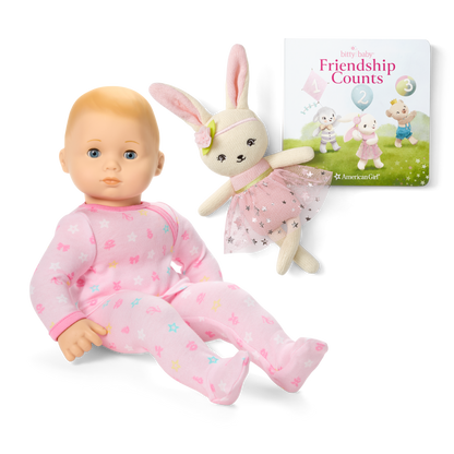 Bitty Baby® Doll #3 in Pastel Pink + Bunny Friend & Board Book
