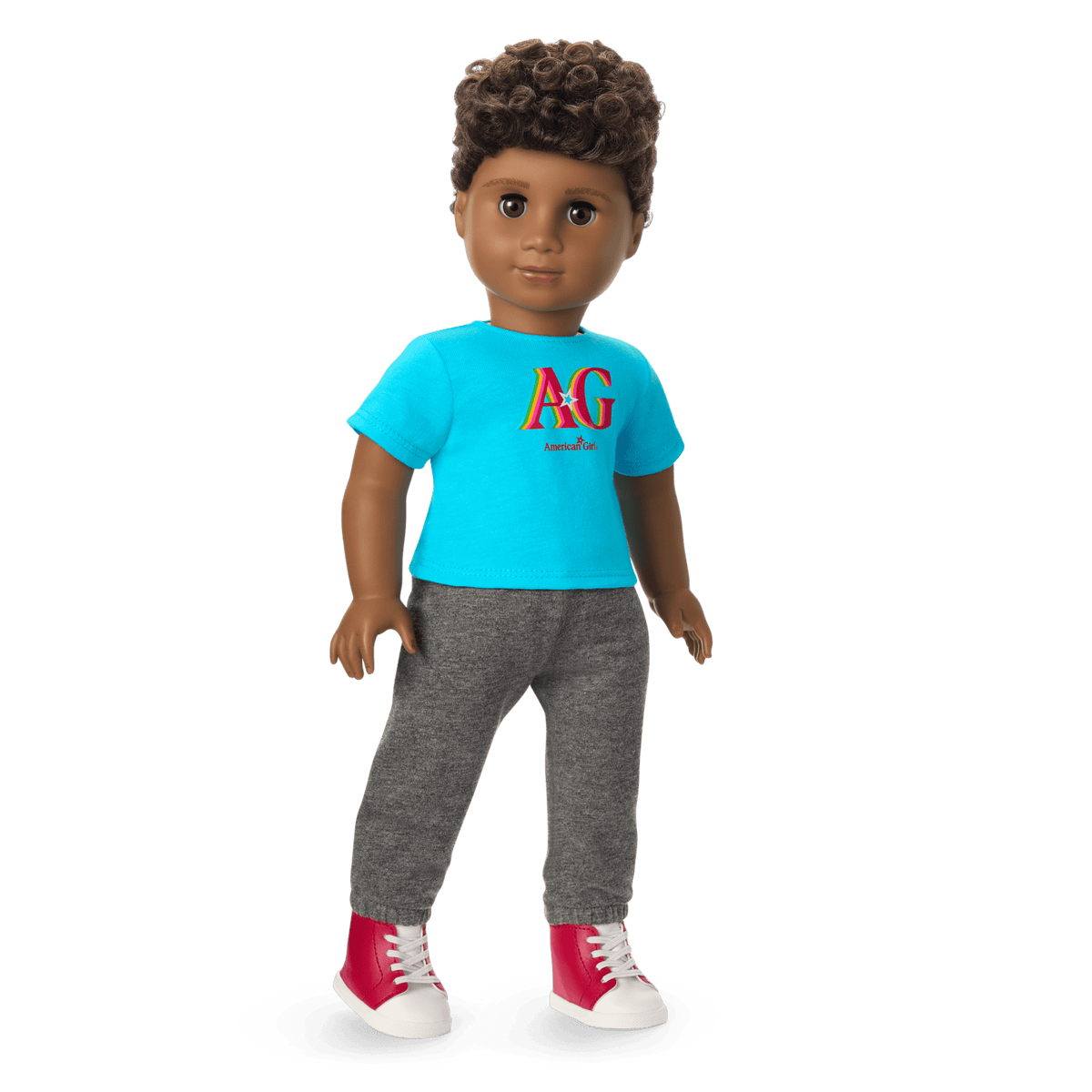 Truly Me™ 18-inch Doll #113 with curly dark-brown hair