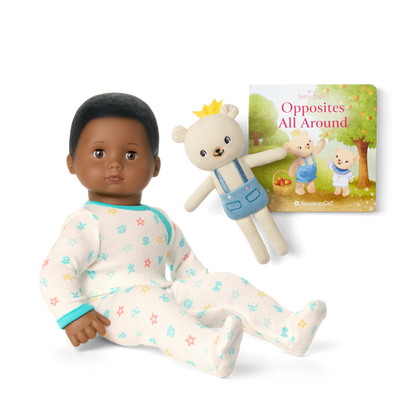 Bitty Baby® Doll #1 in Pastel Blue + Bear Friend & Board Book