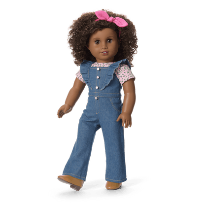 Western Flowers Denim Jumpsuit for 18-inch Dolls