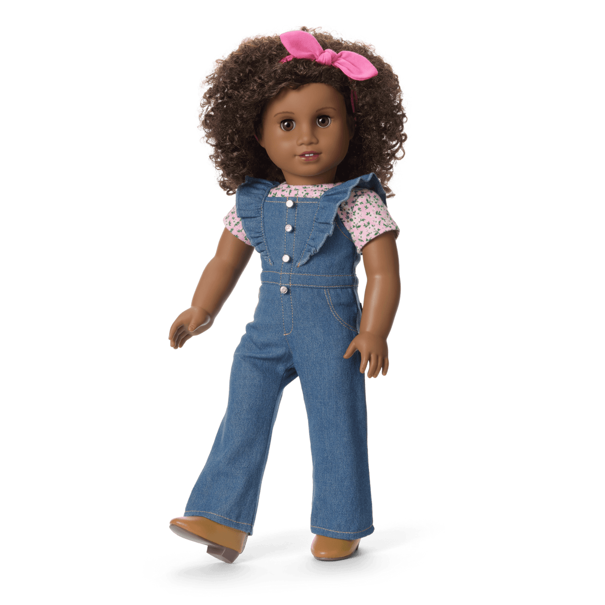 Chestnut Charm Horse & Western Flowers Denim Jumpsuit for 18-inch Dolls