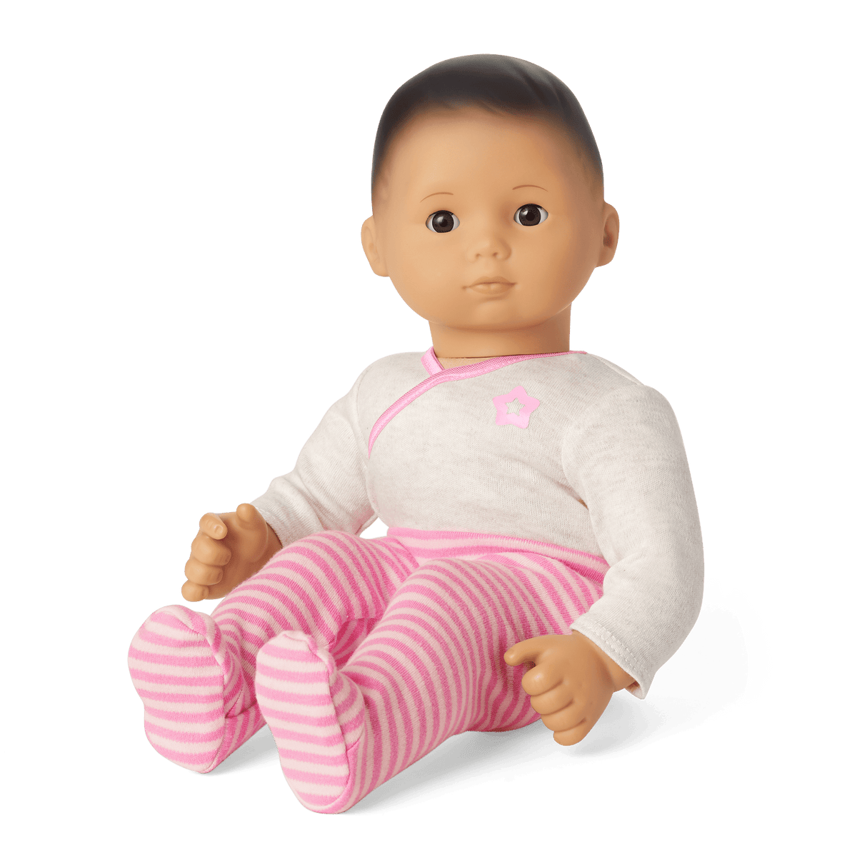 Bitty Baby® Doll #4 with black hair in Pretty Pink