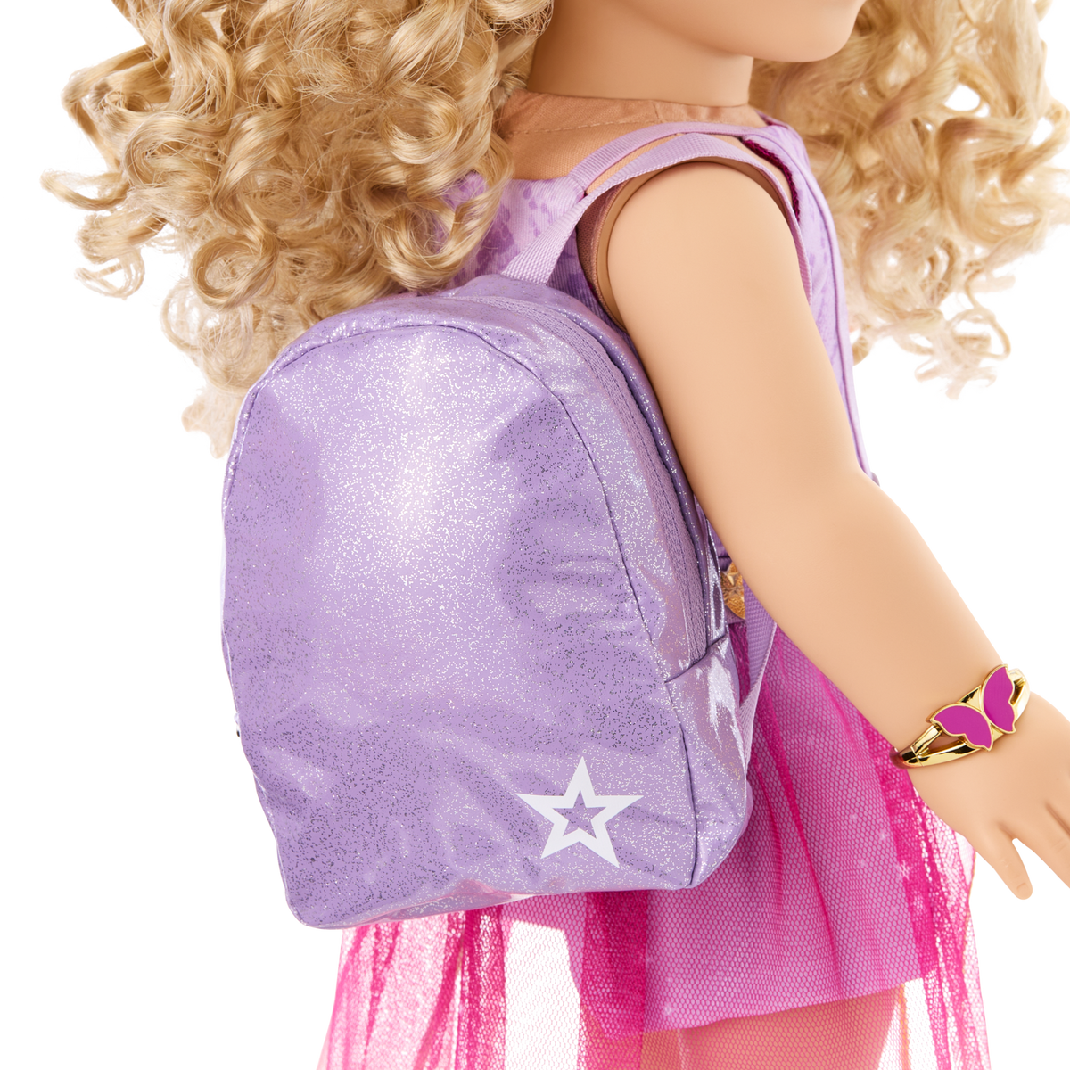 Colorful Teddy Bear Backpack & Accessory Set for 18-inch Dolls