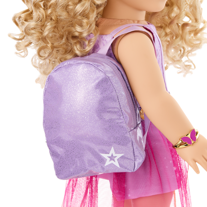 Colorful Teddy Bear Backpack & Accessory Set for 18-inch Dolls