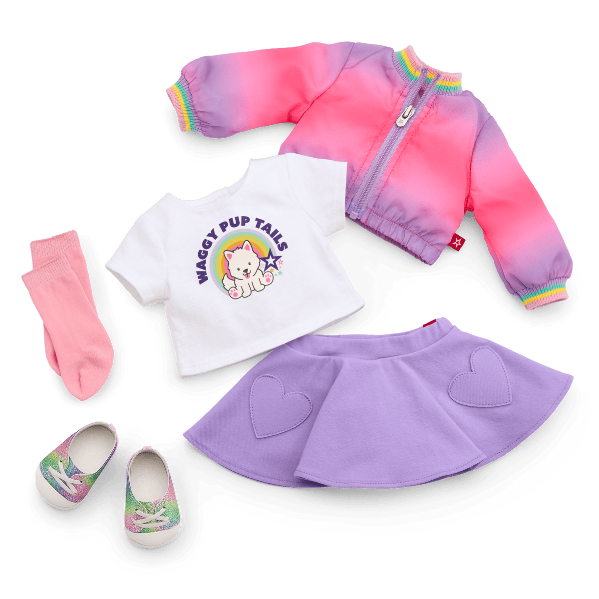 Summer’s™ Waggy Pup Tails™ Outfit for 18-inch Dolls (Girl of the Year™ 2025)