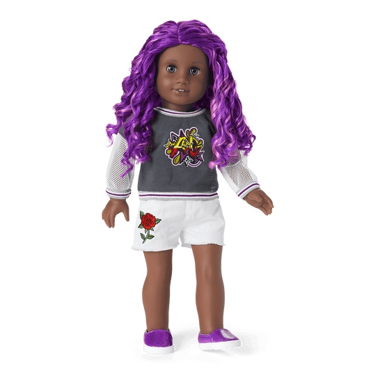 Truly Me™ 18-inch Doll #91 with curly purple hair