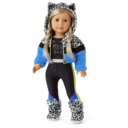 Snow Leopard Hoodie for 18-inch Dolls