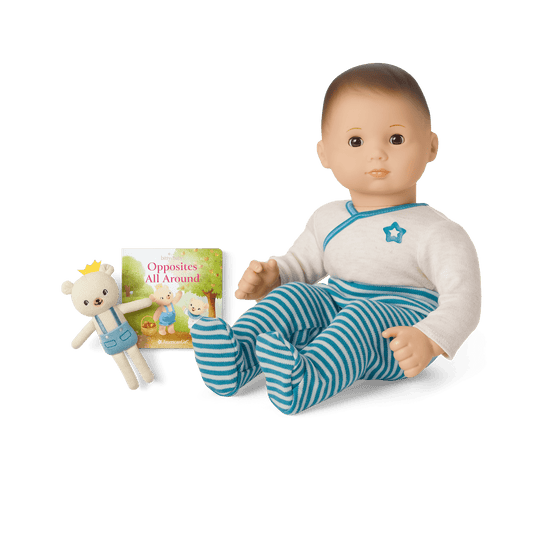 Bitty Baby® Doll #2 in Soft Blue + Bear Friend & Board Book