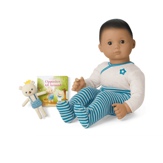 Bitty Baby® Doll #5 in Soft Blue + Bear Friend & Board Book