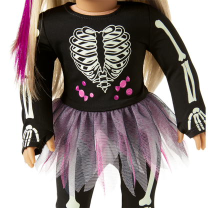 You Glow, Girl! Skeleton Costume for 18-inch Dolls