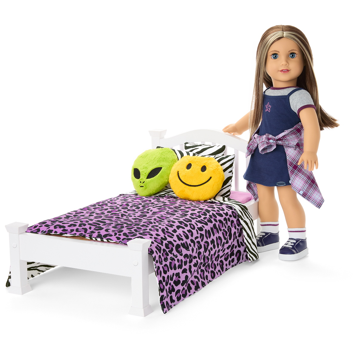 Nicki’s™ Bed & Animal-Print Bedding Set for 18-inch Dolls (Historical Characters)