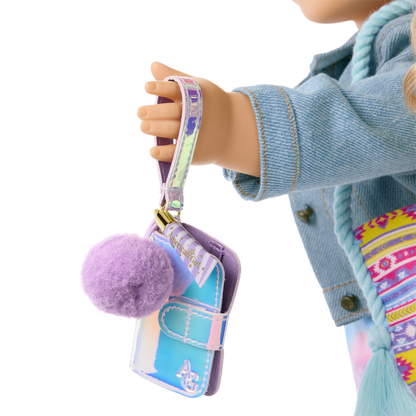 Purple Pom Phone & Accessories for 18-inch Dolls