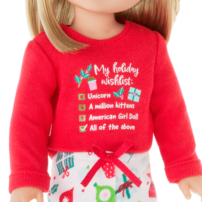 Holiday Wish List PJs for WellieWishers™ Dolls