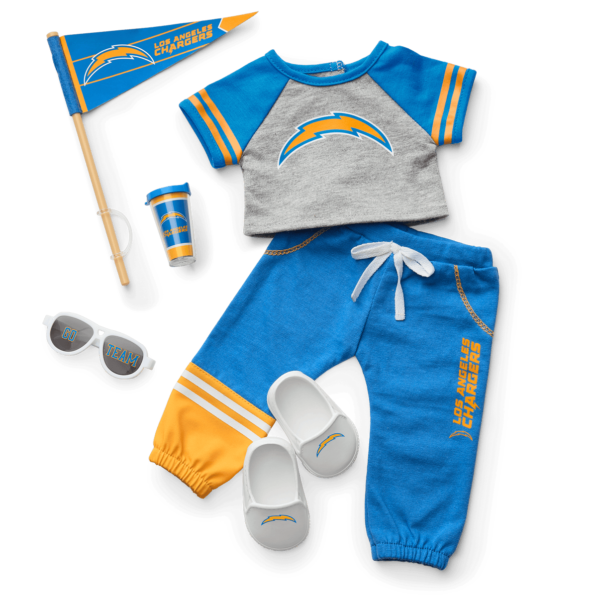 American Girl® x NFL Los Angeles Chargers Fan Outfit & Accessories for 18-inch Dolls