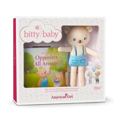 Bitty Baby® Doll #4 in Pastel Blue + Bear Friend & Board Book
