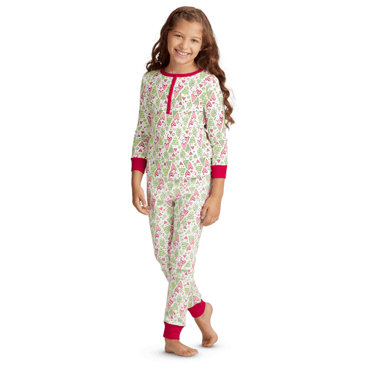 Hearts & Pines Holiday PJs for Girls