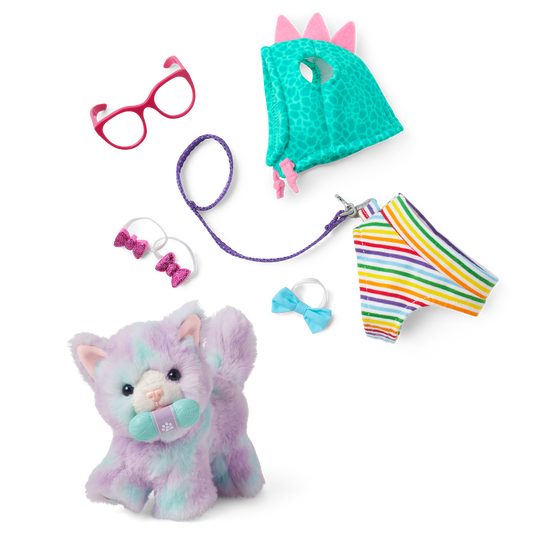 Purrpley Pink Kitty Cat for 18-inch Dolls & Fancy Pet Fashion Accessories