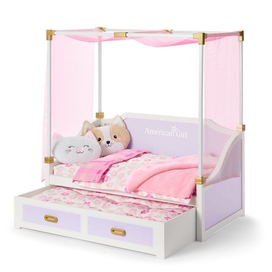All Set for Sleepovers Canopy Bed for 18-inch Dolls