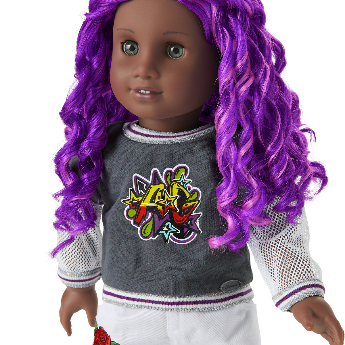 Truly Me™ 18-inch Doll #91 with curly purple hair