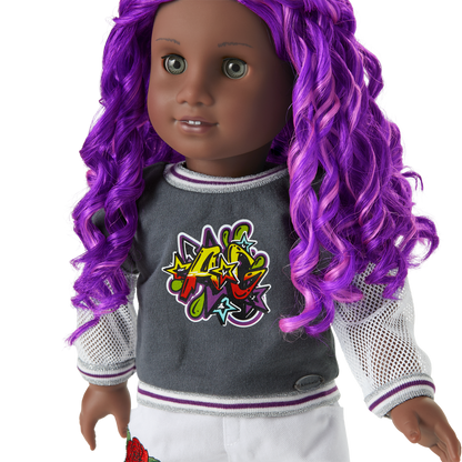 Truly Me™ 18-inch Doll #91 with curly purple hair