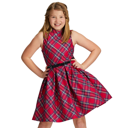 Pretty Plaid Christmas Dress for Girls