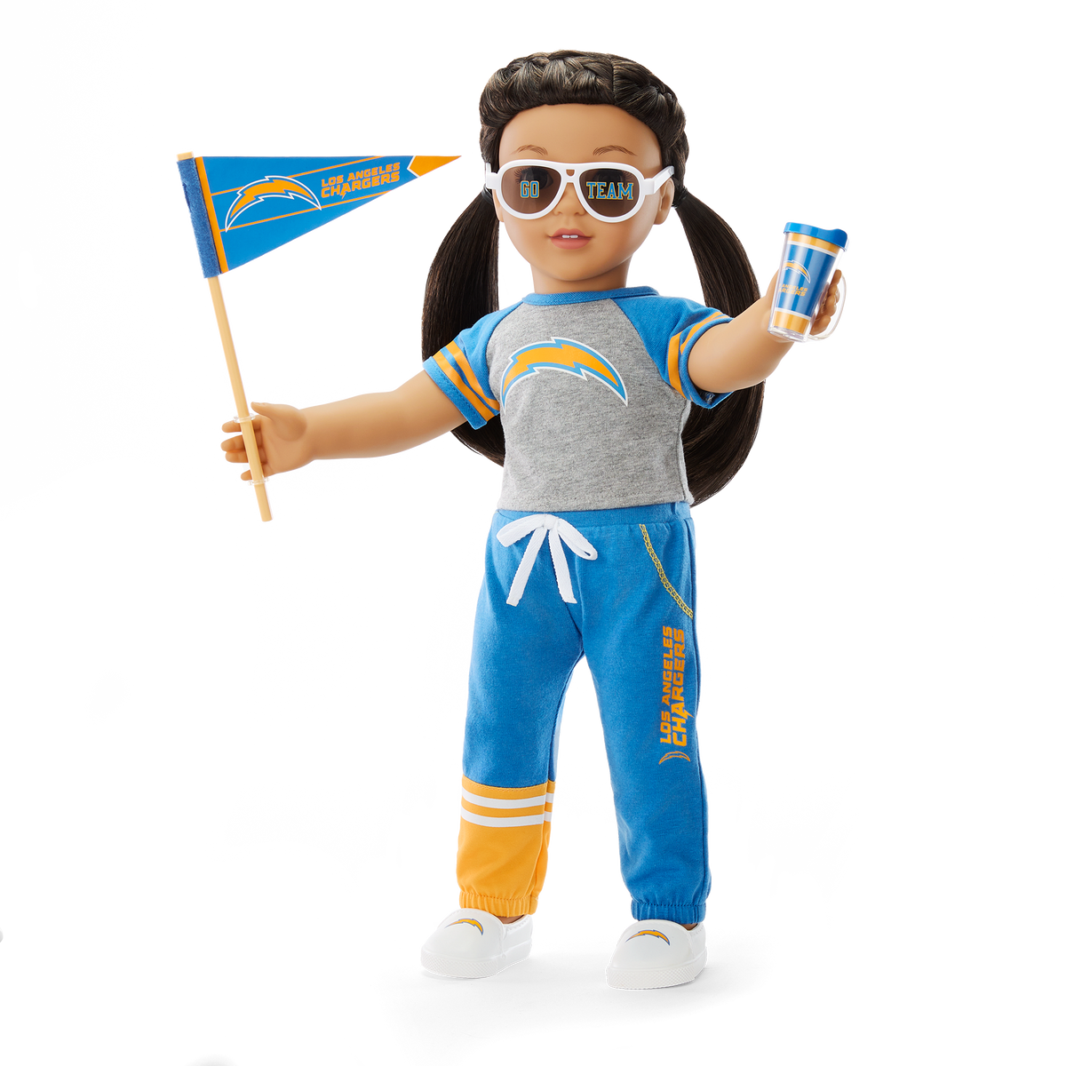 American Girl® x NFL Los Angeles Chargers Fan Outfit & Accessories for 18-inch Dolls