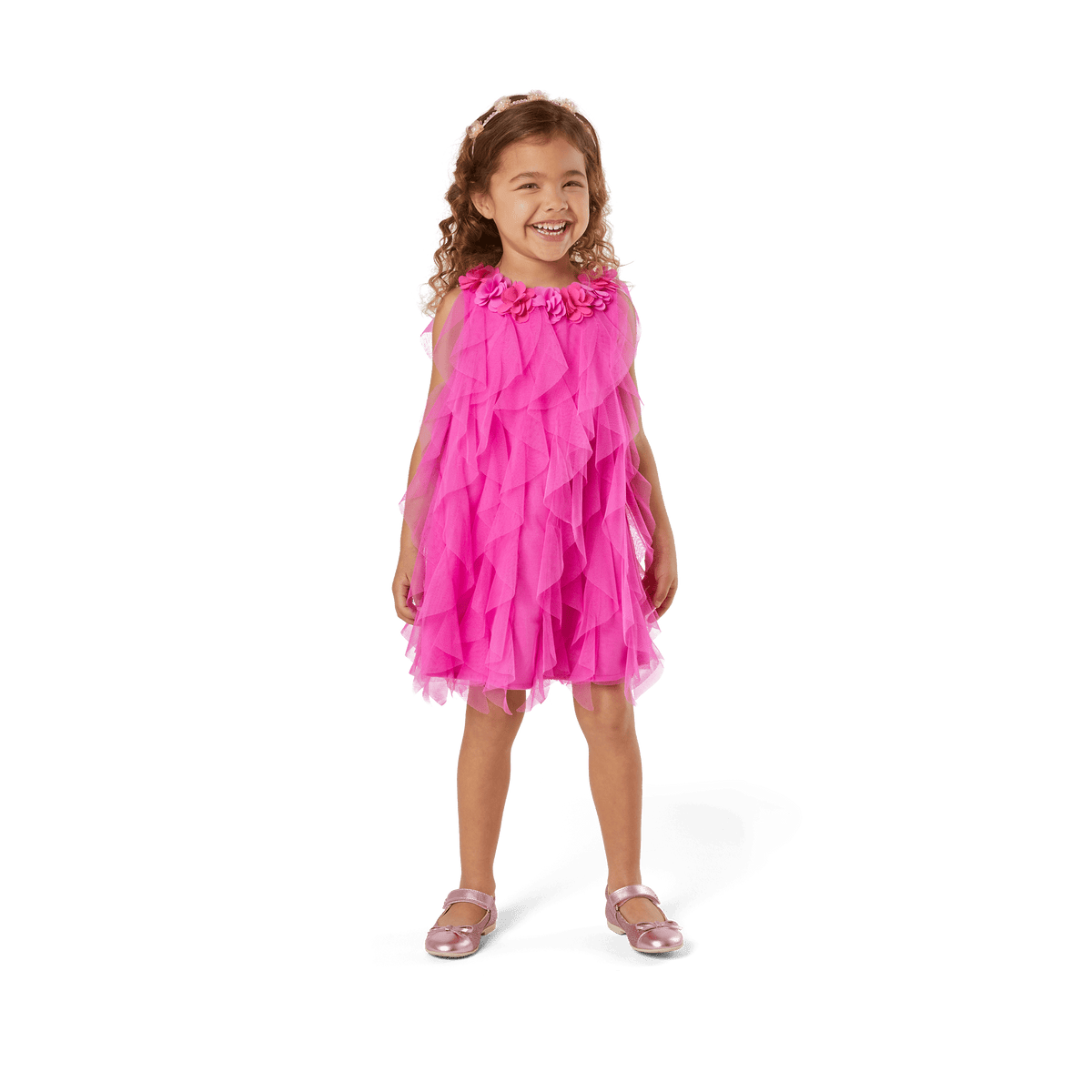 Party-Pink Birthday Dress for Little Girls (Bitty Baby®)