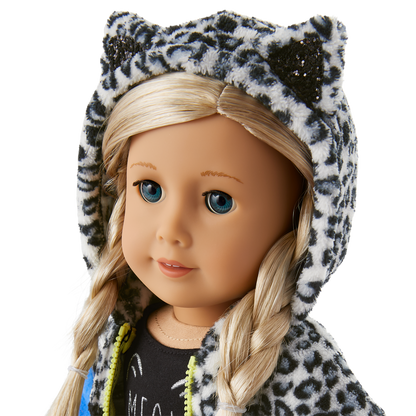 Snow Leopard Hoodie for 18-inch Dolls