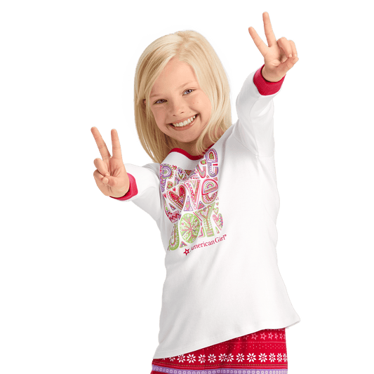 Peace, Love & Joy PJ Top for Girls