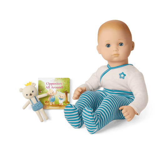 Bitty Baby® Doll #3 in Soft Blue + Bear Friend & Board Book