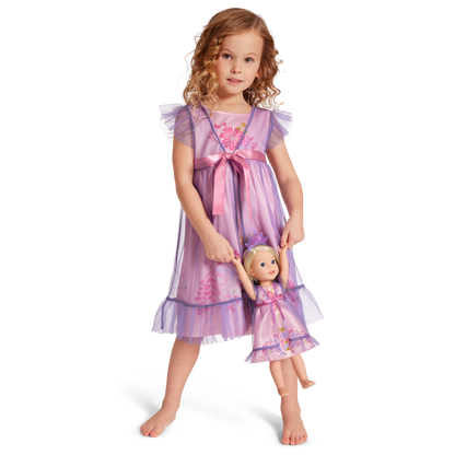 Royal Ruffles Nightie and Robe for Little Girls & WellieWishers™ Dolls