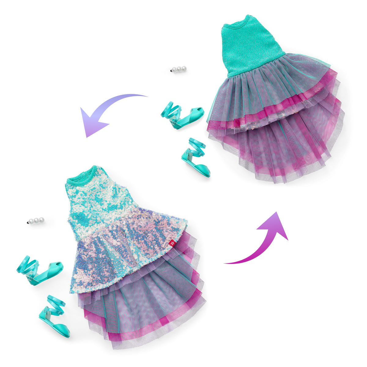 Glam Shimmering Ocean Outfit for 18-inch Dolls