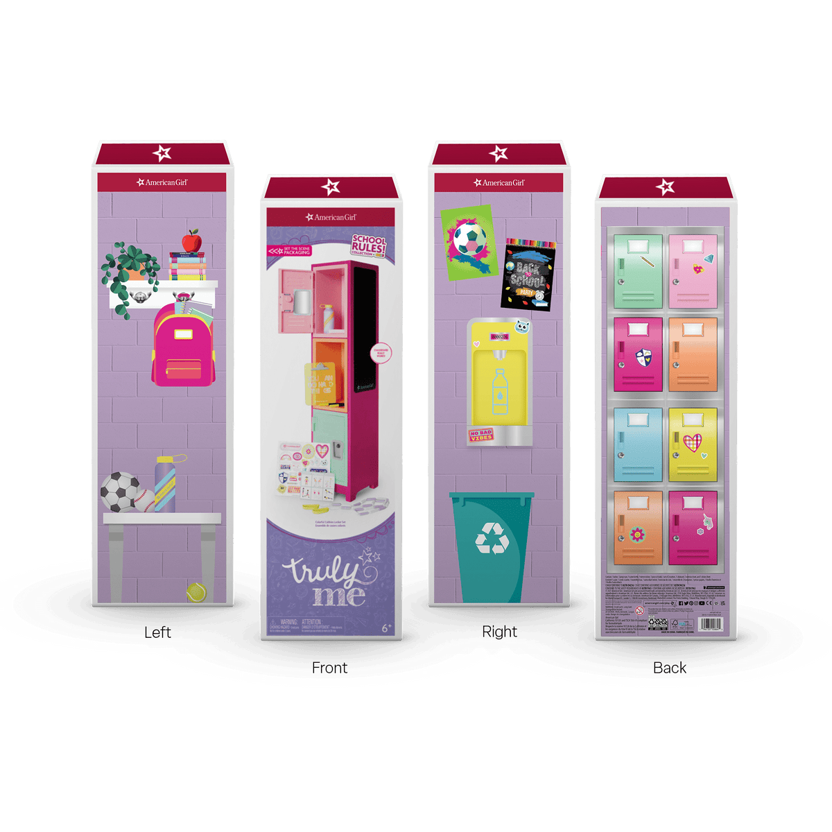 Colorful Cubbies Locker Set for 18-inch Dolls