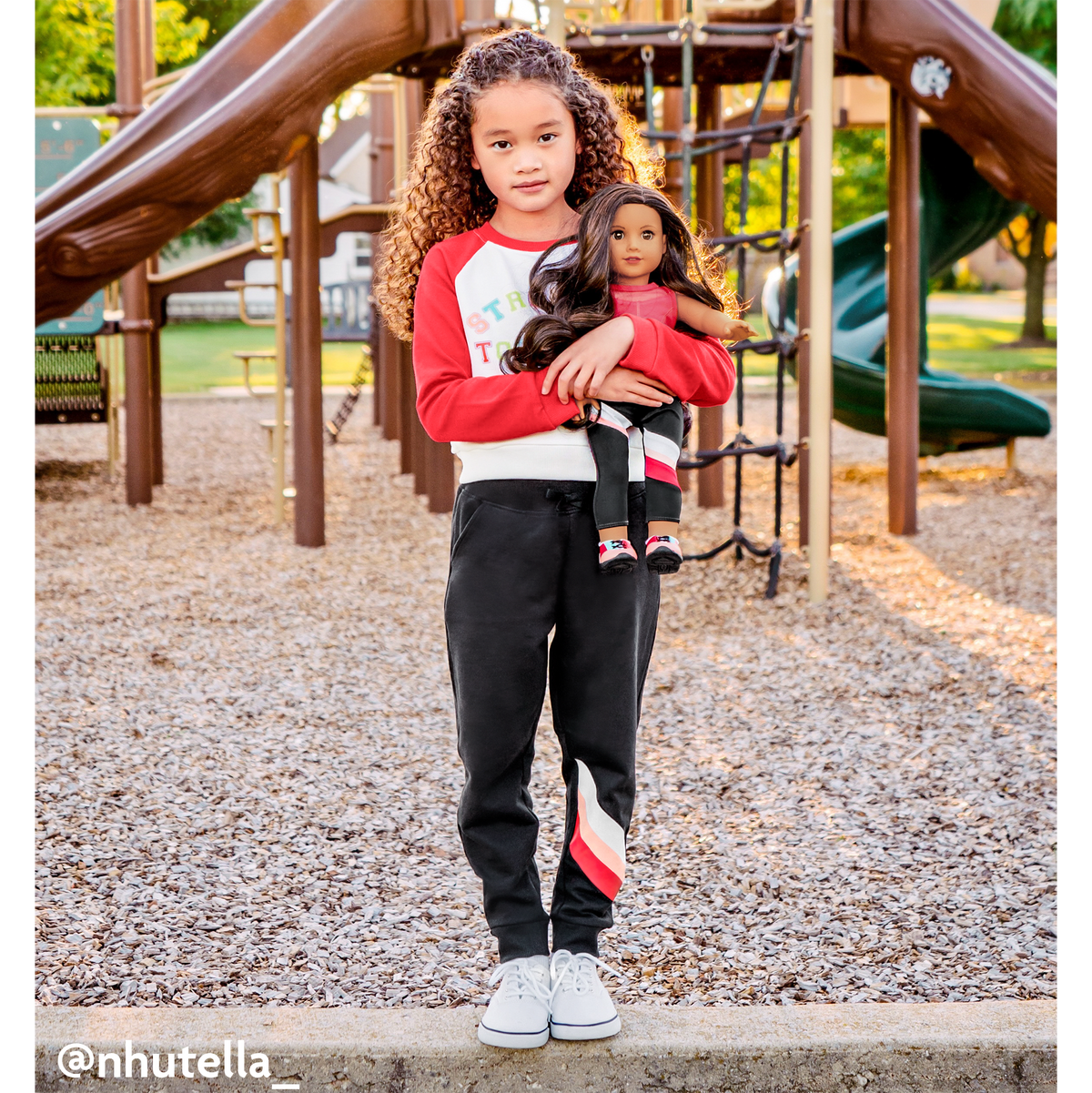 American Girl® x Janie and Jack: Maritza’s™ Black Striped Joggers for Girls