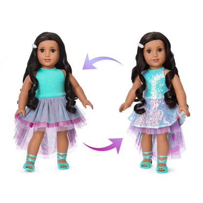 Glam Shimmering Ocean Outfit for 18-inch Dolls