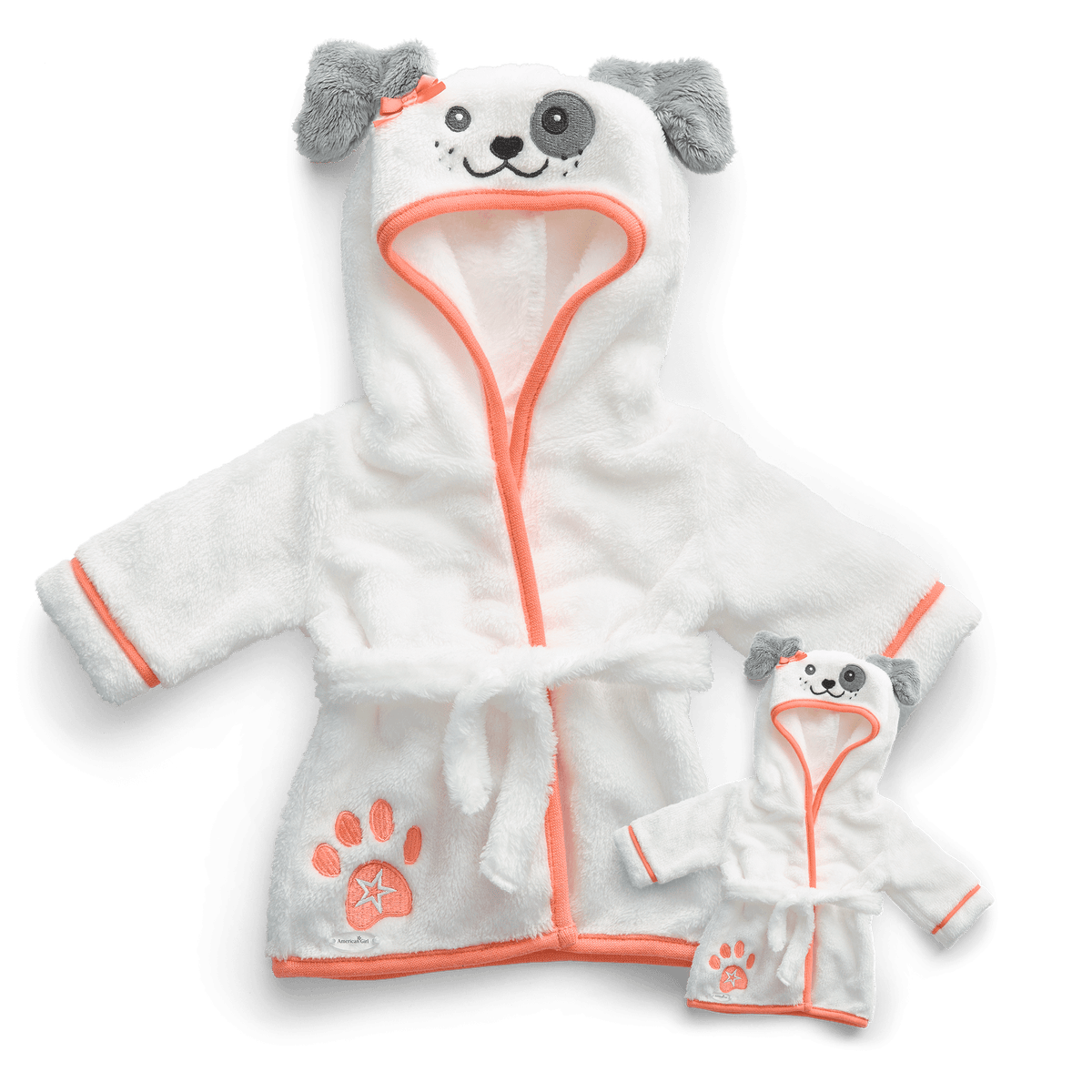 Comfy Puppy Robe Set for Girls & 18-inch Dolls